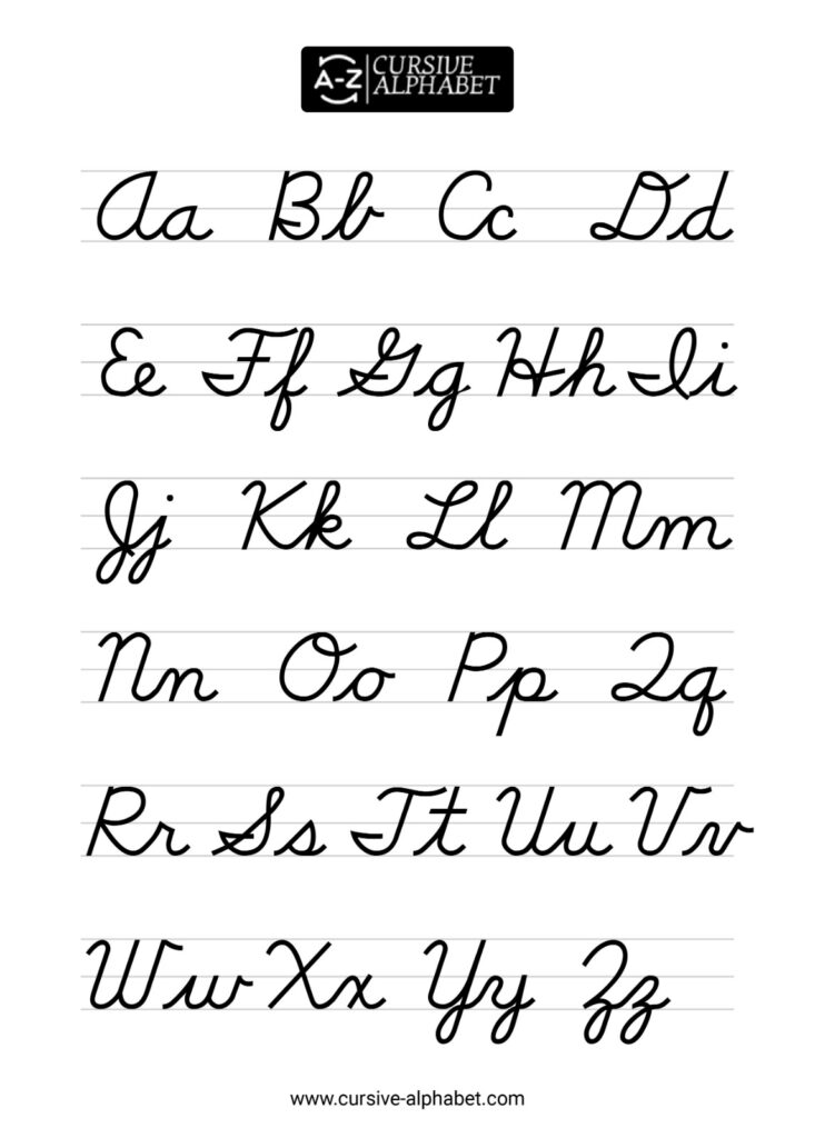 Cursive Writing A to Z Worksheet